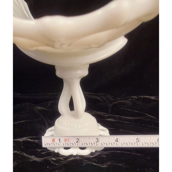 Vintage Westmoreland Milk Glass Doric Open Lace Pedestal Fruit Bowl - Picture 15 of 15